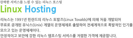 강력한 서비스를 느낄 수 있는 리눅스 호스팅
